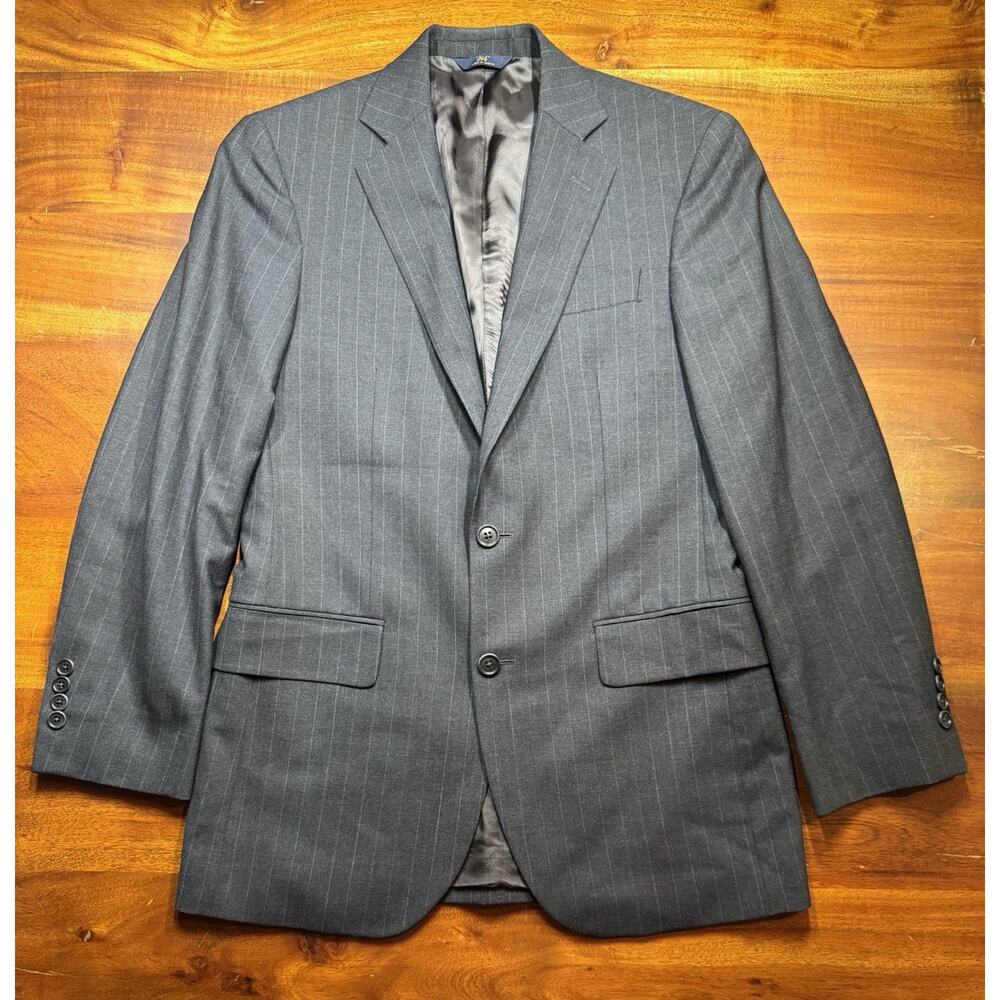 Brooks Brothers 346 Stretch Wool Gray Striped Blazer Sports Coat Jacket Sz 36R